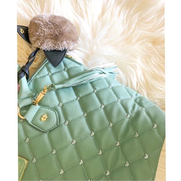 Betsey Johnson Handbags - Betsey Johnson pastel embroidered heart quilt tote